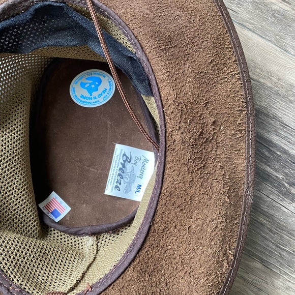 Monterey Bay Breeze Men’s Brown leather Hat Size M/L - Picture 5 of 8